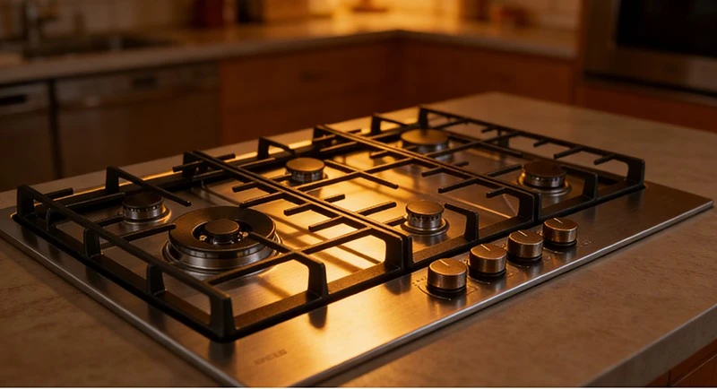 Stainless Steel Panel of 5 Burner Gas Stove Stainless Steel Panel of 5 Burner Gas Stove